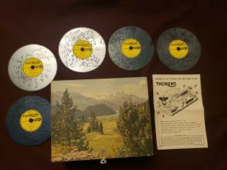 Vintage Thorens Music Box Switzerland W/ 5 Music Disc Songs