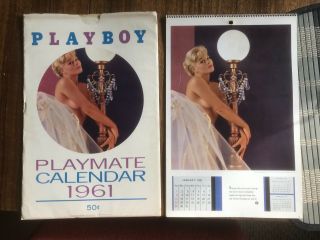 1961 Playboy Playmate Pinup Calendar In The Playboy Holder