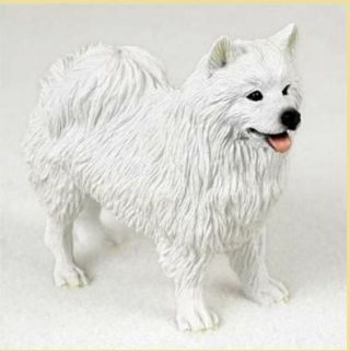 American Eskimo Dog Figurine Statue Hand Painted Resin Gift Pet Lovers