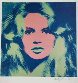 Andy Warhol 1984 Brigitte Bardot Hand Signed Print,