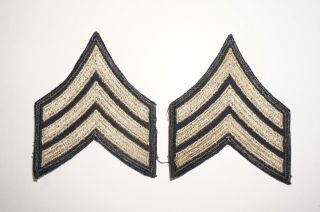 Sergeant Rank Chevrons Twill Patches Wwii Us Army P0313