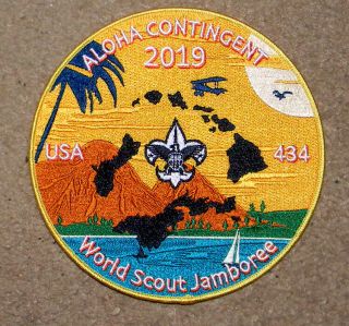 Aloha Council 2019 World Jamboree " Contingent " Back Patch - Tough Issue - Hawaii