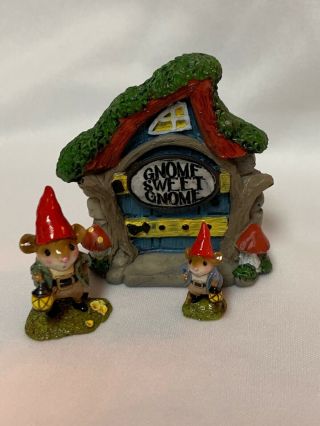Gnome Sweet Gnome Miniature Door Display For Wee Forest Folk 2 1/2 Inches High