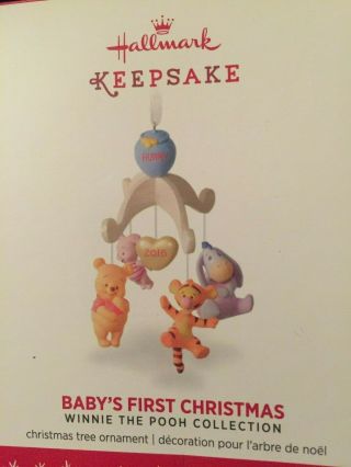 2016 Hallmark Keepsake Winnie The Pooh Ornament Baby 