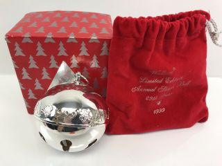 Wallace 1999 Limited Edition Silver - Plated Sleigh Bell,  Ball Christmas Ornament