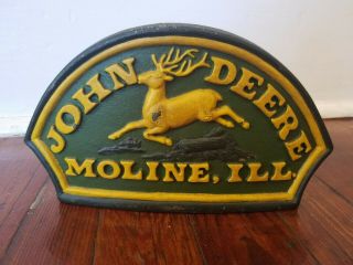 Vintage Cast Iron John Deere Moline Ill Stand Up,  Man Cave,  Collectors Piece