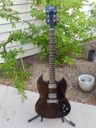 Vintage Gibson Sg Ii Walnut Electric Guitar W/ Hard Case 1970 