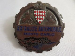 Vintage Xxe Rallye Automobile Monte Carlo Badge Emblem Rally