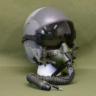 Vintage Hgu - 48/p Fighter Pilot Helmet With Gentex Mask,  Visor W/ 2 Covers