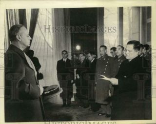 1944 Press Photo Von Ribbentrop,  General Oshima & Others At Meeting,  Germany