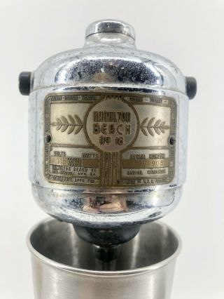 Vintage 1930 ' s Hamilton Beach No.  18 Malt Milkshake Mixer Blender,  3 Steel Cups 3