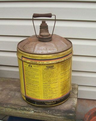 Vintage INVADER Motor Oil Gas Service Station 5 Gallon Can Knight Graphics 2