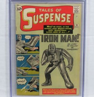Marvel Comics Tales Of Suspense 39 CGC 3.  5 1st Appearance Iron Man Lee Kirby 63 2
