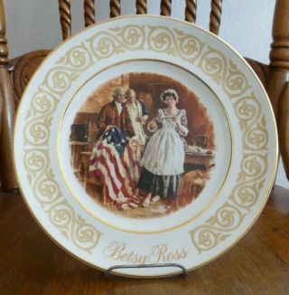 Avon Betsy Roth Collector Plate Patriot Flag Maker By Enoch Wedgwood 1973