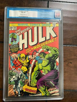The Incredible Hulk 181 Cgc 4.  0 First Appearance Wolverine