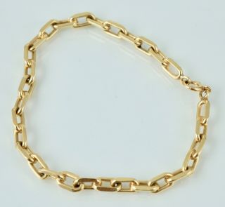 Heavy 14k Solid Gold Charm Link Bracelet Vintage Retro Yellow Chain 7 1/2 " 7.  5