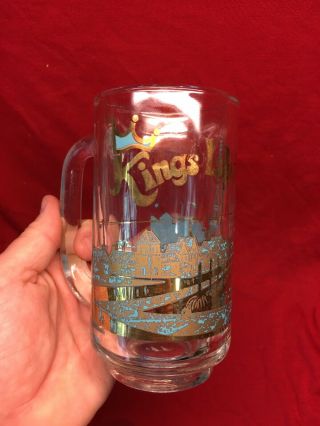 Vtg Paramounts Early Kings Island Glass Mug Cup Gold Blue Hanna Barbera Beer
