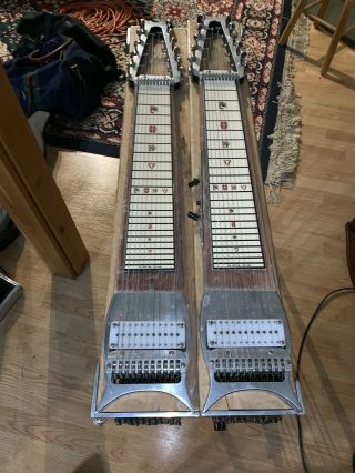 Vintage Zb Custom Double Neck Steel Guitar.  Serial 0022.  W/ Case.  5 Day