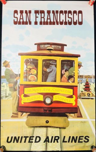 Vintage United Airlines San Francisco Poster - Stan Galli - 1960 - 1970s