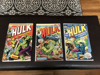 Incredible Hulk 180,  181,  182 Key Issues 1st Ap Of The Wolverine,  Has The Stamps