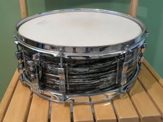 Vintage Ludwig Black Oyster Pearl Snare Drum Keystone Badge 2