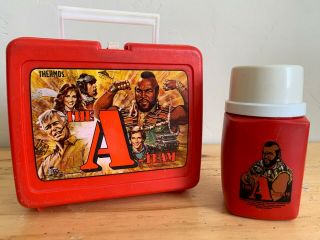 Vintage 1983 The A - Team Lunch Box Kit Plastic Lunchbox & Thermos