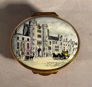 Vintage Crummles & Co Enamel Box - “st.  James’s Palace” - Made In England - 2”x1”