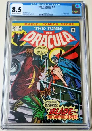 Tomb Of Dracula 10 Cgc 8.  5 Ow - W 1st Appearance Of Blade The Vampire Hunter Mcu