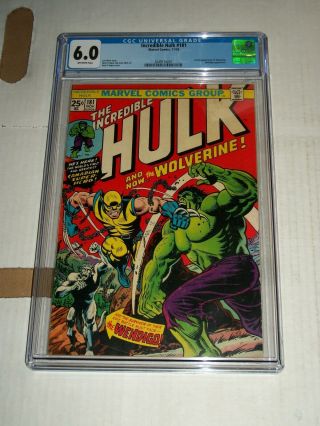 Marvel Incredible Hulk 181 Cgc 6.  0 Nov.  1974 1st Full Appearance Of Wolverine