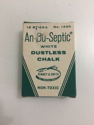 Vintage An - Du - Septic White Dustless Chalk Binney & Smith No.  1400 Chalk