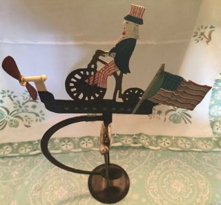 Balance Pendulum Toy Uncle Sam Hand Painted Metal Folk Art