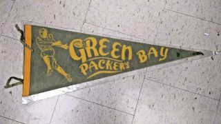 Wy0315 Vintage 1960s Nfl Football Felt Pennant Green Bay Packers