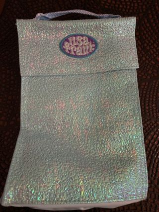 Vintage Lisa Frank Insulated Lunch Bag,  Iridescent Sparkly Blue