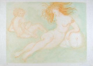 Leonor Fini S/n Lithography Nude Woman Psyché 1974