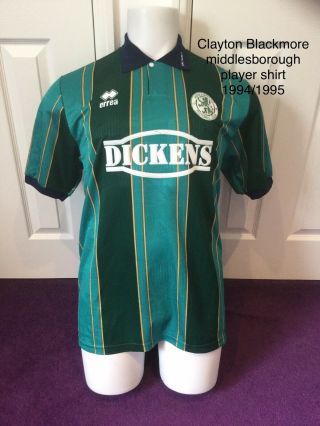 Middlesborough Match Worn Issue Player Shirt Vintage 1994 Clayton Blackmore