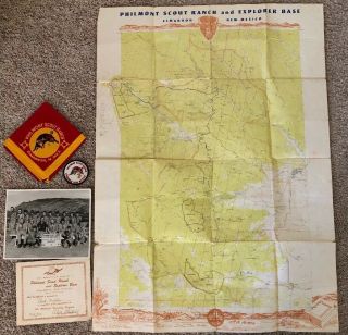 1970s Boy Scouts Philmont Scout Ranch & Explorer Base Map Photo Patch Cert.  Etc.