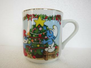 Vintage 1983 Smurf Smurfette Mug Merry Christmas 2nd Of Annual Limited Edition
