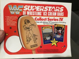 Vintage Ultimate Warrior Ice Cream Bar Display Sign Snack Food Box Wrestling
