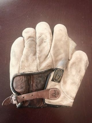 Vintage White Jc Higgins Buckle Back Full Web Fielders Glove