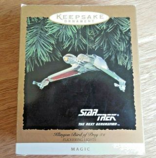 1994 Hallmark Keepsake Star Trek Magic Ornament " Klingon Bird Of Prey " W Lights