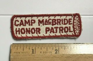 Camp Bob Macbride Honor Patrol Greater Yosemite Council Bsa Scout Patch Badge