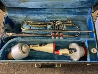 Vintage Conn Constellation Long Cornet / Trumpet With Case & Accessories Case