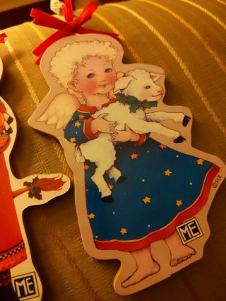 Mary Engelbreit Lion and the Lamb Mary and Lamb Wood Christmas Ornaments 3
