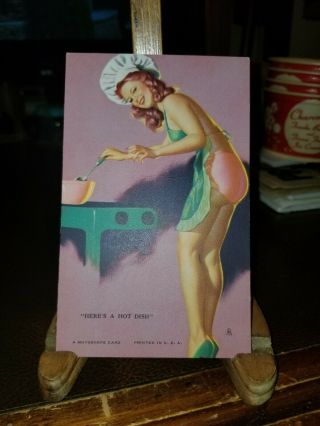 1940s Mutoscope Artist Pin Up Girl " Heres A Hot Dish "