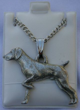 German Shorthair Pointer Dog Harris Fine Pewter Pendantw Chain Necklace Usa Made