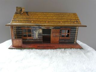 Vtg Marx Tin Litho Western Ranch Lone Ranger Roy Rogers 60s Play Cabin Only