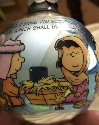 Peanuts 1992 Nativity Ornament.  “.  Behold I Bring You Good Tidings Of Great Joy