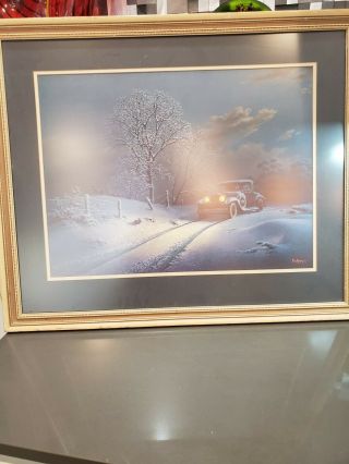 Dedalhart Windberg Signed Print Limited Edition " Frosty Homecoming " 32 X 27.