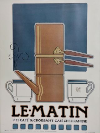 David Lance Goines Cafe Le Matin Chez Panisse 1977 Fine Art Lithograph Poster 2