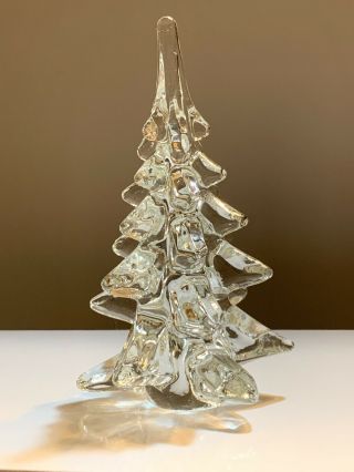 Crystal Art Glass Clear Christmas Pine Tree 6 - 1/2 " Enesco